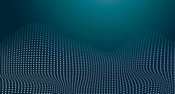 Teknoloji konsepti. Parlayan parçacıkların dijital dalgası ile soyut arkaplan, yaratıcı illüstrasyon,