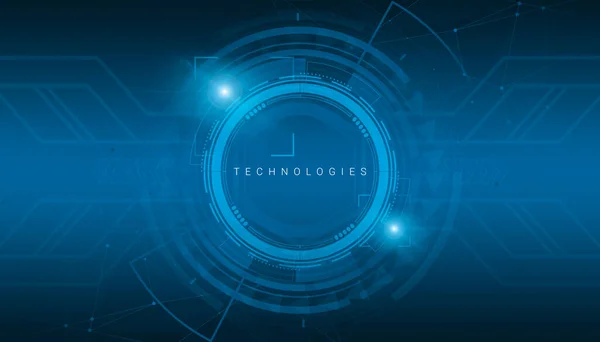 Futuristic Tech Background with Abstract Hud Circle and Text Technologies — стоковое фото