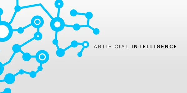 Ilustración creativa para el concepto de inteligencia artificial con líneas y puntos azules del microcircuito —  Fotos de Stock