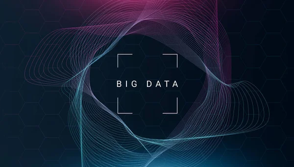 Abstract Achtergrond voor Big Data Technology Concept Met Digitale Golven en Mesh — Stockfoto