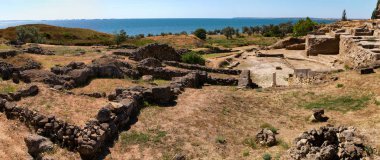 Excavations of the ancient settlement of Nympheus in the Crimea near the city of Kerch clipart