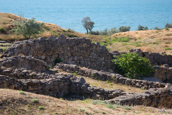 Excavaciones Del Antiguo Asentamiento Ninfeo Crimea Cerca Ciudad Kerch — Foto de Stock