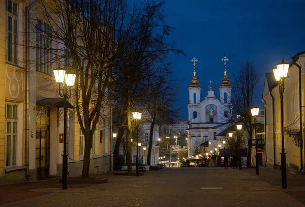 Paseo Por Calle Suvorov Centro Histórico Vitebsk — Foto de Stock