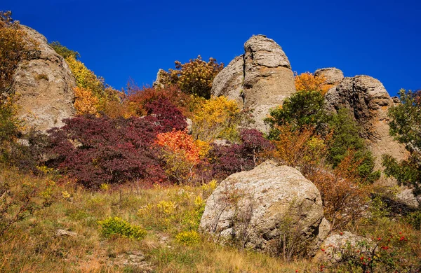 Brillantes Colores Del Otoño Valle Los Fantasmas Las Montañas Demerdji —  Fotos de Stock