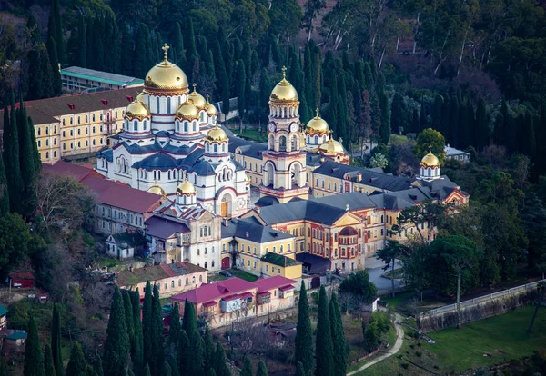 Abhazya Novo Athos Manastır Kışın Cephe — Stok fotoğraf