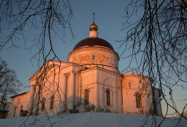 Den Katedralen Nicholas Den Antika Rysk Stad Myshkin Början Vintern — Stockfoto