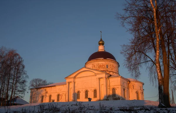 Собор Святого Николая Древнем Русском Городе Мышкин Начале Зимы — стоковое фото