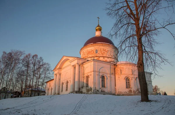 Собор Святого Николая Древнем Русском Городе Мышкин Начале Зимы — стоковое фото