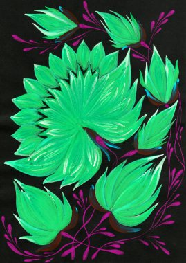 izole dekoratif parlak boyalı çiçek guaj boyalar