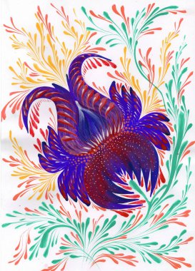 izole dekoratif parlak boyalı çiçek guaj boyalar