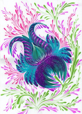 izole dekoratif parlak boyalı çiçek guaj boyalar