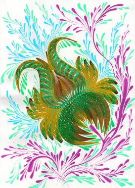 izole dekoratif parlak boyalı çiçek guaj boyalar