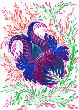 izole dekoratif parlak boyalı çiçek guaj boyalar