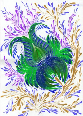 izole dekoratif parlak boyalı çiçek guaj boyalar