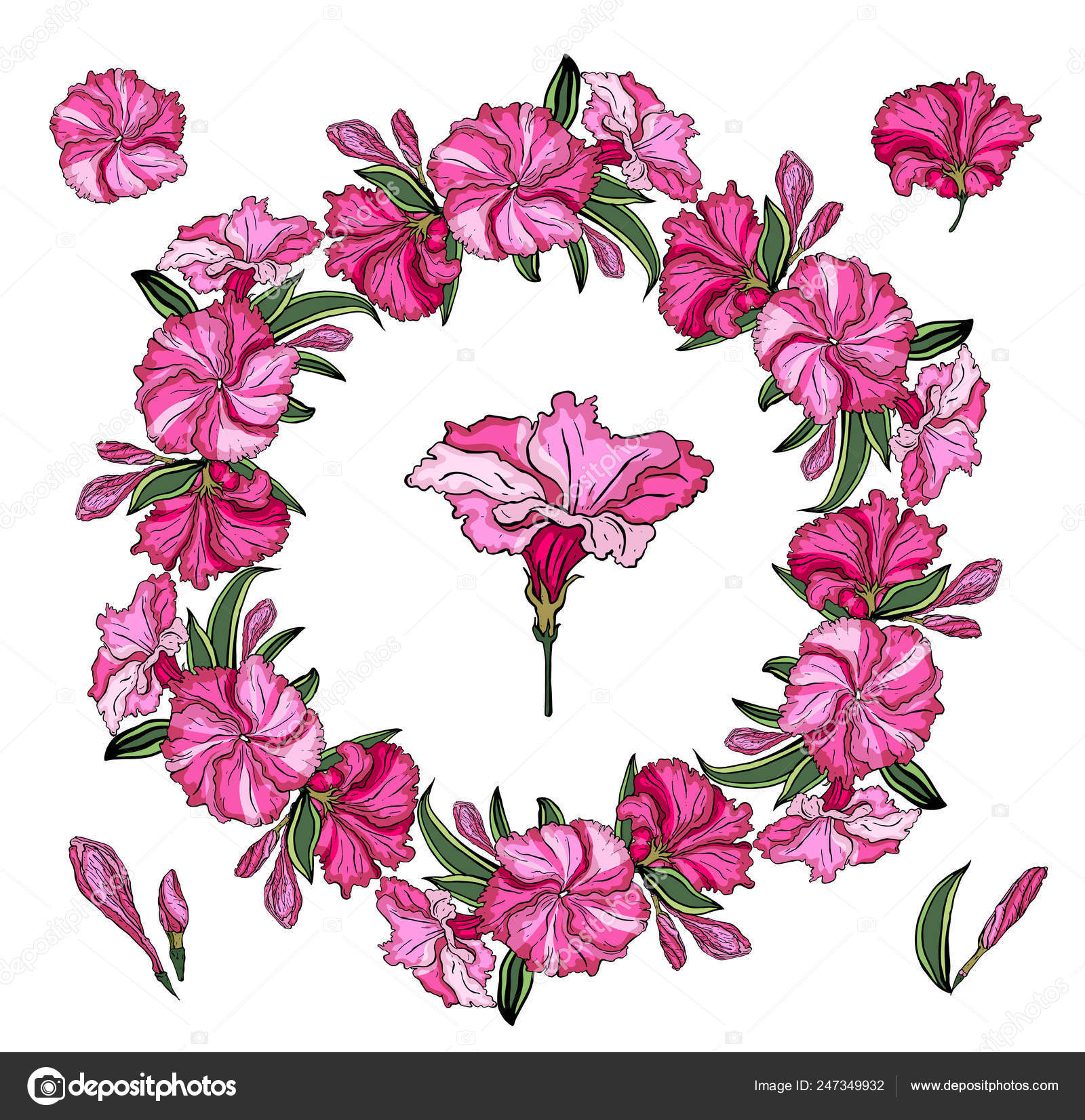 Moldura Redonda Com Delicadas Flores Rosa Primavera Floral Flor Fundo Vetor Ilustracao Brilhante Pode Ser Usado Como Cartao Convite Para Casamento Aniversario E Outras Ferias Vetores De Stock C Krecunat 247349932