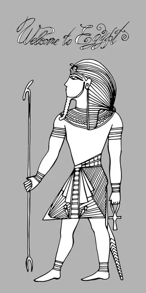 Mısır'ın boyalı tanrıları, turizm — Stok Vektör