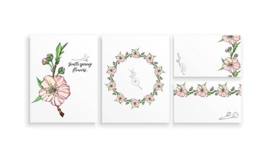 Narin bahar çiçekleri olan kartpostallar.