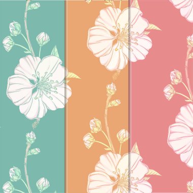 Çiçek açan dal meyve ağacı deseni