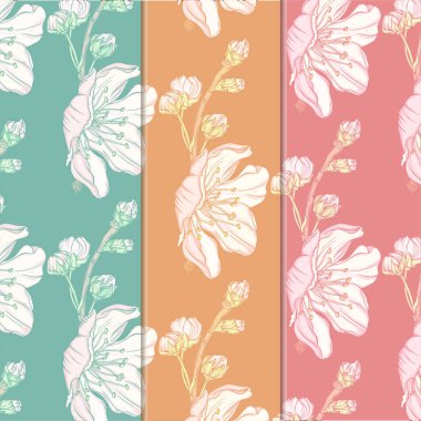 Çiçek açan dal meyve ağacı deseni