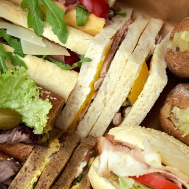 farklı sandviç çeşitli yakından görmek 