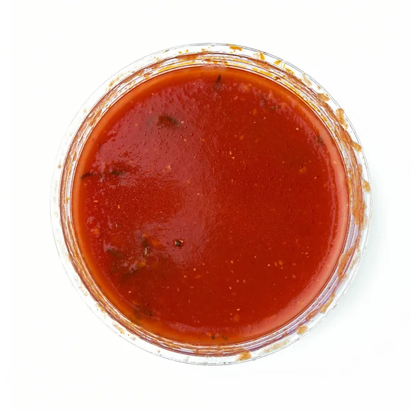 Sauce Tomate Dans Bol Isolé Sur Fond Blanc — Photo