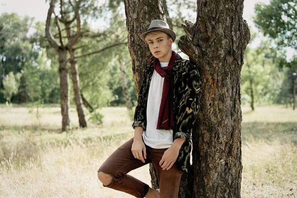 Stylish Young Man Posing Outdoors — Stock Photo, Image