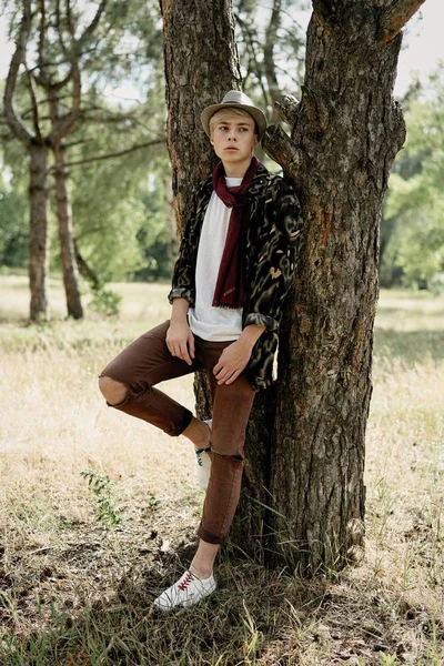 Stylish Young Man Posing Outdoors — Stock Photo, Image