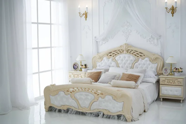 Interior of beautiful white bedroom