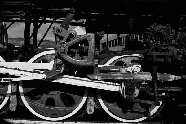 Velho Trem Locomotivo Estação — Fotografia de Stock