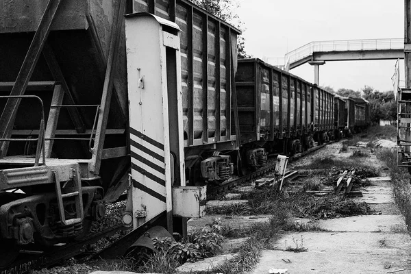 Vlaková Průmyslová Nákladní Vozidla Železnici — Stock fotografie