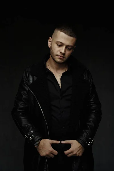 Studio Portrait Handsome Young Caucasian Man — Stock Photo, Image