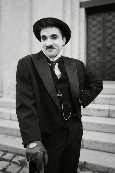 Portrait Male Mime Artist Street — Stock Photo, Image