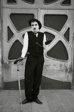 sokakta erkek Mime sanatçının portresi