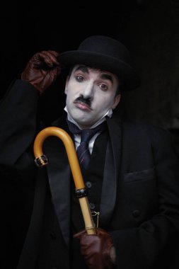 sokakta erkek Mime sanatçının portresi