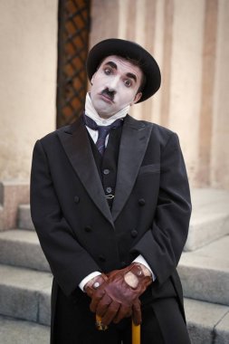 sokakta erkek Mime sanatçının portresi