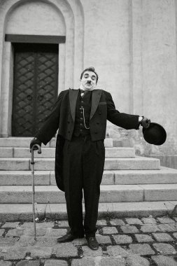 sokakta erkek Mime sanatçının portresi