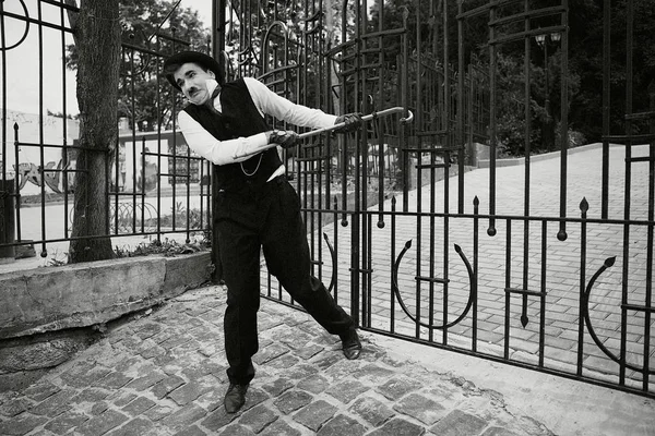 Portrait Male Mime Artist Street — Stock Photo, Image