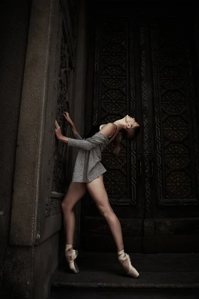 Young Graceful Ballerina Performing Street — Stock Photo, Image