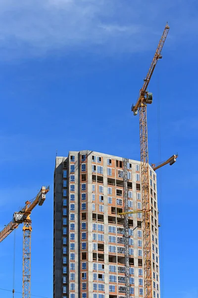 Costruzione Grattacieli Con Gru — Foto Stock