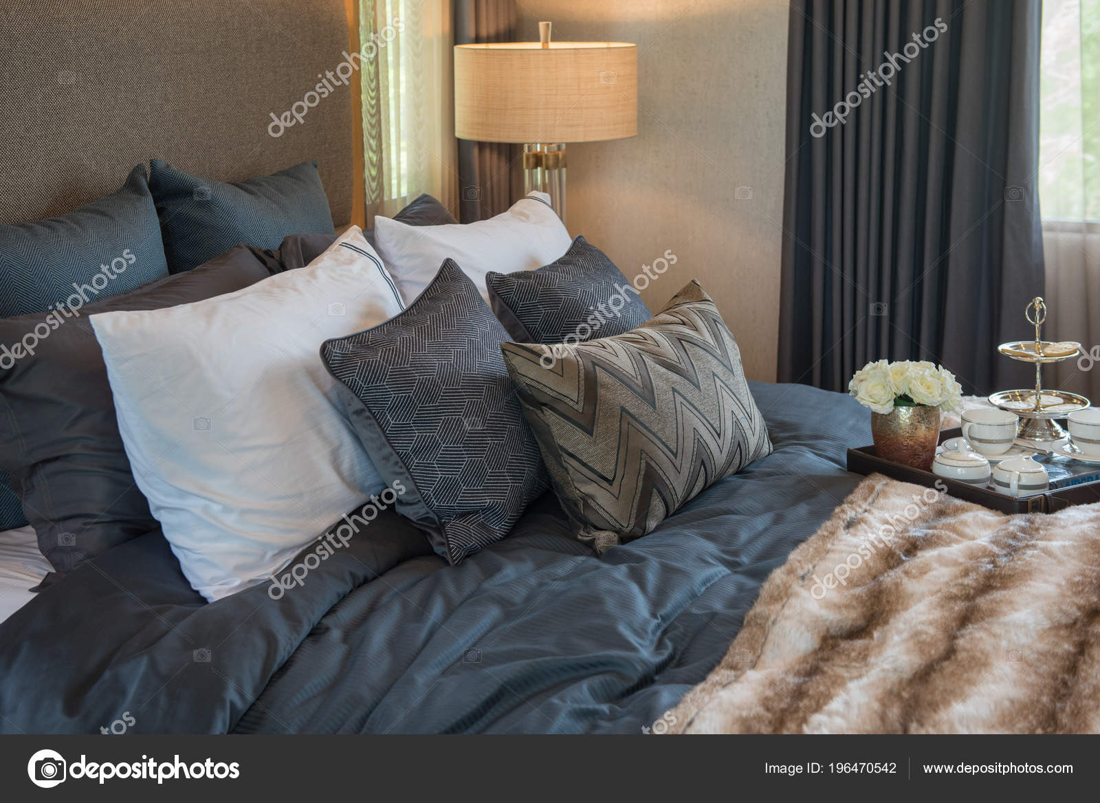 Set Coffee Cup Tray Classic Master Bedroom Style Interior