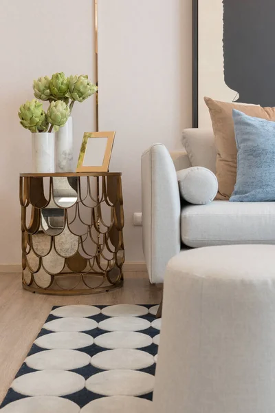 Modern Living Room Set Pillows Sofa Interior Design Concept — Stock Photo, Image