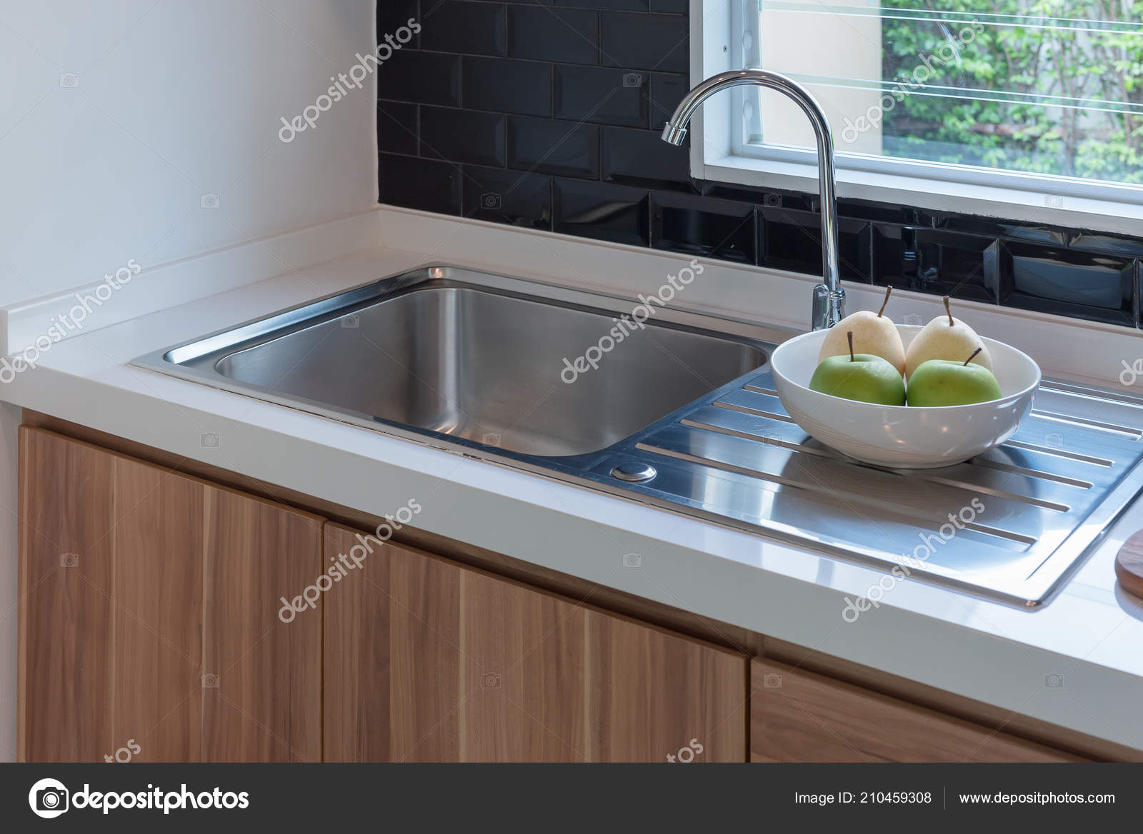 Sink Faucet Kitchen Room Modern Counter Sink Kitchen Room Interior Stock Photo Image By Khongkitwiriyachan 210459308