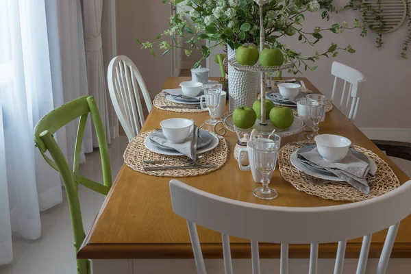 Tavolo Moderno Tavolo Pranzo Legno Sala Pranzo Moderna Concetto Interior — Foto Stock