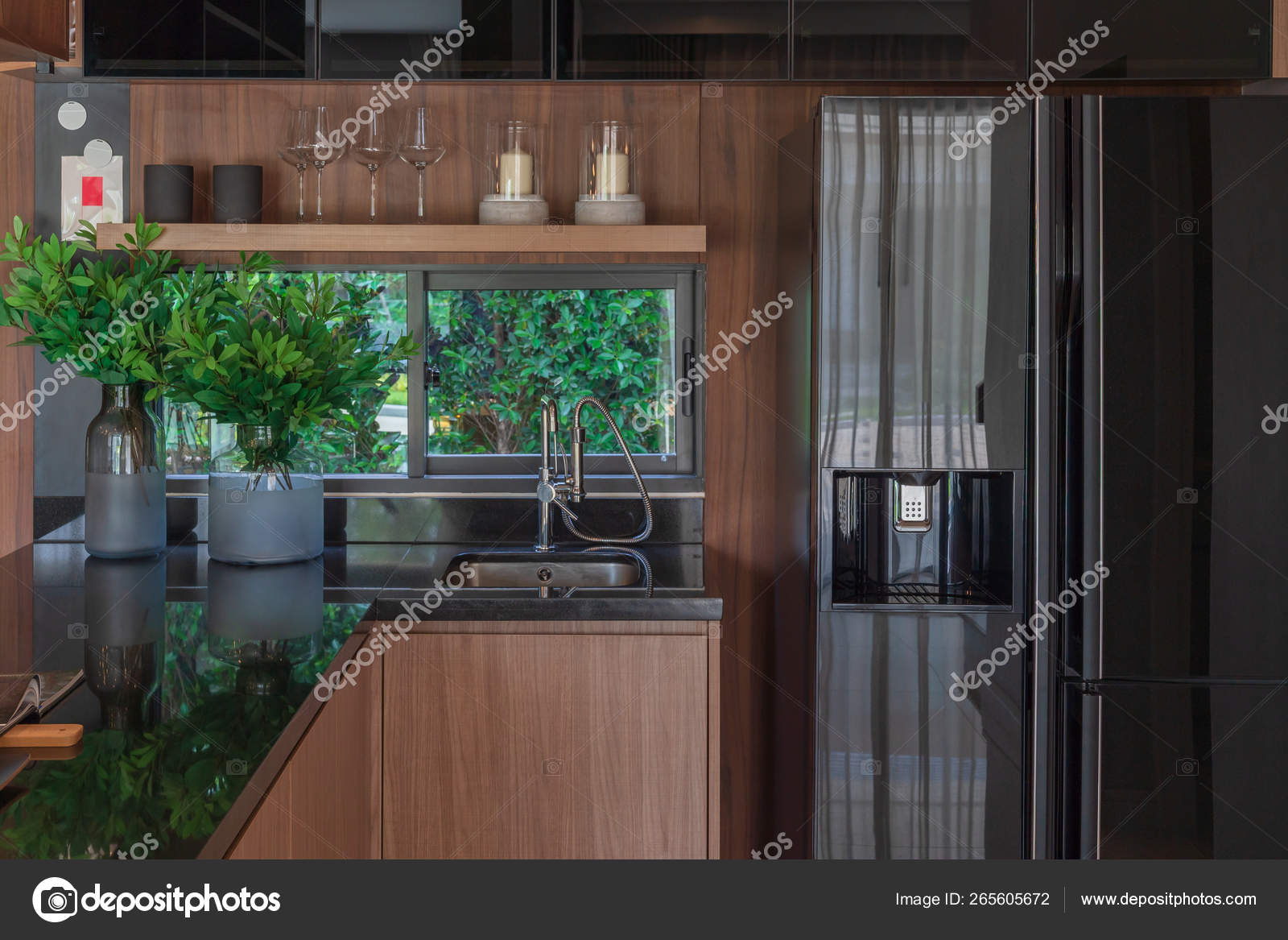 Interior design of new kitchen — Stock Photo © khongkitwiriyachan
