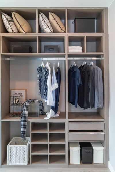 Modern closet with clothes — Stock Photo, Image