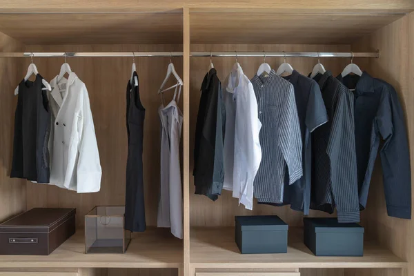 Modern closet with clothes — Stock Photo, Image