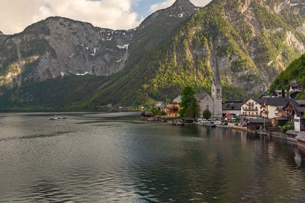 Hallstatt falu Hallstatter-tó — Stock Fotó