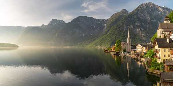 Hallstatt falu Hallstatter-tó — Stock Fotó