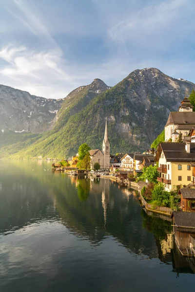 Hallstatt falu Hallstatter-tó — Stock Fotó