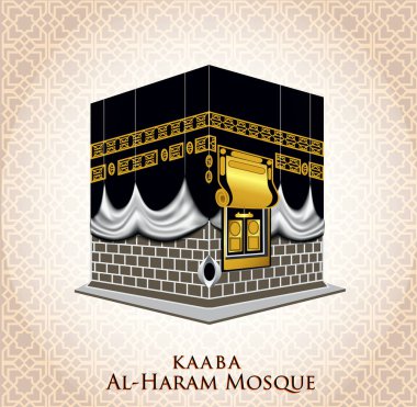Kâbe Camii beyaz izole. (kutsal Mekke) Müslüman, bina Hac, Bayramı, Kurban Bayramı, kareem. kartı, yazdırma malzeme, Hediyelik, afiş etiket ve diğer için uygundur. değişiklik yapmak kolay